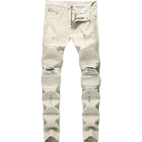 Jeans For Mens new Cotton High Quality Brand Biker Jeans Skinny Stretch Casual Jeans Male New Arrival Brand Pants