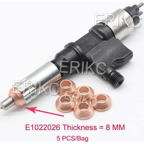 ERIKC E1022026 Washer 5PCS Diesel Fuel Pump Common Rail Injection Conical Copper Sheet E1022026 for Denso Injectors