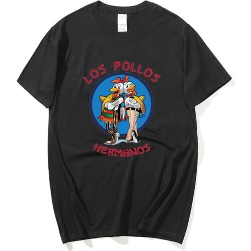 Los Pollos Hermanos Tshirt Men T-shirt Fashion Breaking Bad T Shirt Chicken Brothers Tee Hipster Tops Cotton Clothes Funny