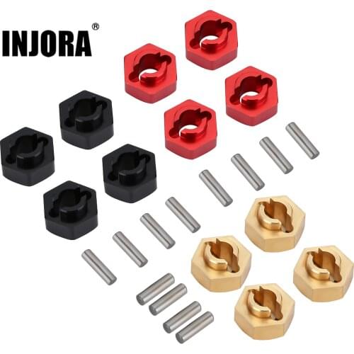 INJORA Aluminum Brass 7MM Wheel Hex Adapter for 1/24 RC Crawler SCX24 AXI90081 AXI00002 AXI00001 AXI00004 Upgrade Parts