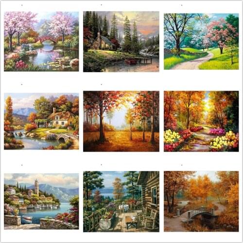 Nature Seneries Paintings By Numbers DIY Pictures Oil Coloring By Numbers Set Gift Drawing By Numbers Canvas Decor New Arrivals