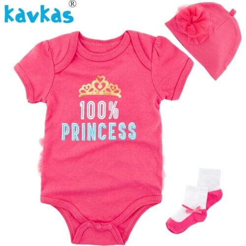 Kavkas Newborn Baby Girl Clothes Winter Set Summer 3pcs 3m 6m 9m 12m Baby Bodysuits Roupa De Bebes