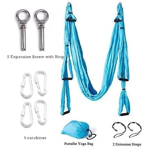 Aerial Yoga Swing Set Sling Strong Anti-Gravity Yoga Hammock Kit Inversion Tool with Extend Straps Expansion screw