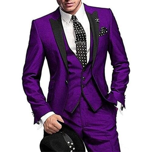 Handsome Groomsmen Wool blend Groom Tuxedos Mens Wedding Dress Man Jacket Blazer Prom Dinner (Jacket+Pants+Tie+Vest) A114