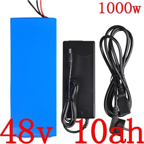 48V 1000W lithium battery 48V 10AH electric bike battery 48v 10ah lithium ion battery with 54.6V 2A charger free customs duty