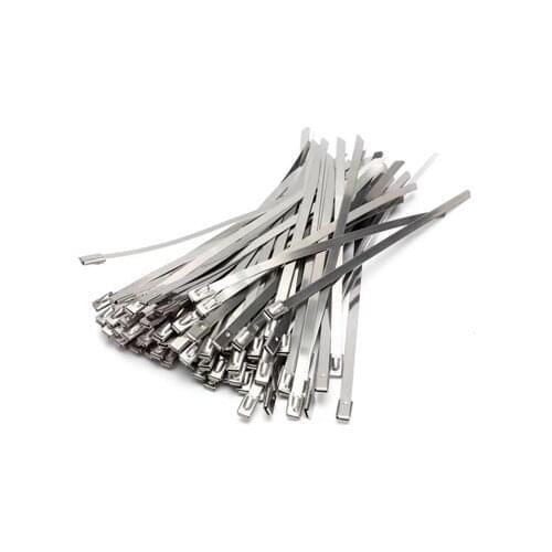 100pcs Stainless steel metal Cable Ties tie Zip Wrap Exhaust Heat Straps Induction pipe 4.6mm width 100-700mm 304 Material