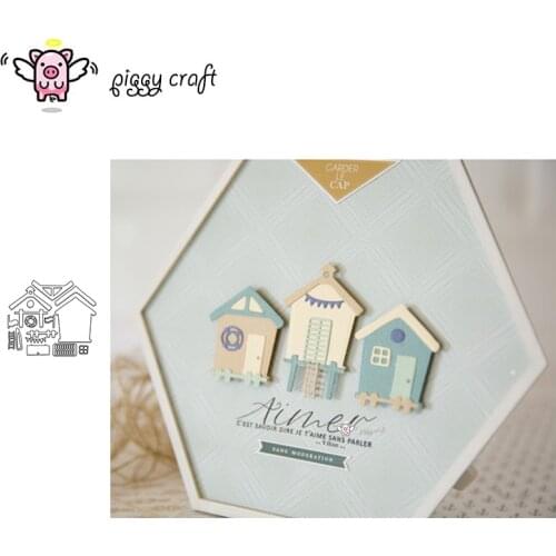 Piggy Craft metal cutting dies cut die mold Beach chalet decoration Scrapbook paper craft knife mould blade punch stencils dies