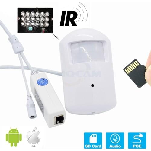 Wifi POE 5MP 960P 1080P 4MP Pir Housing Indoor Onvif Mini IP Camera TF Card Security Invisible 940nm IR Built-in MIC Camhi