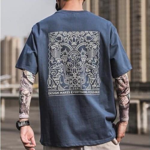 2021 New on All-Matching and Handsome Retro Japanese Pure Cotton Half Sleeve T-shirt Couple Wear