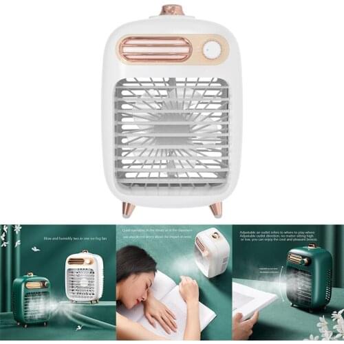 Air Cooler, USB Rechargeable Household Mini Humidification, Refrigeration, Light-Sound Air-Conditioning Fan