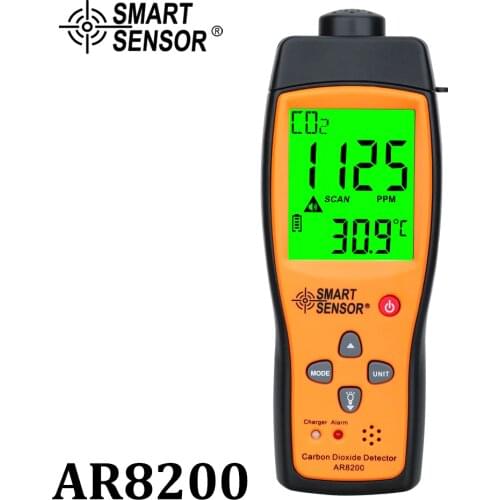 Professional Gas Analyzer CO2 Meter Monitor Gas Detector Carbon Dioxide Detector Indoor Air Quality Monitor CO2 Tester AR8200