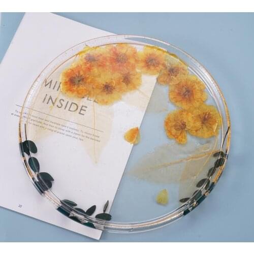 Transparent Silicone Mould Dried Flower Resin Decorative Craft DIY Storage Big round plate Mold epoxy resin molds for jewelry