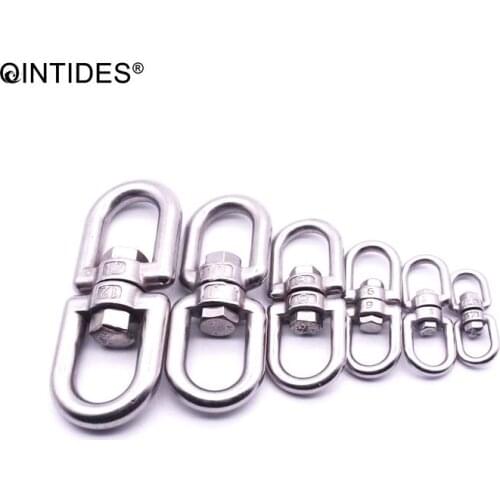 QINTIDES M4 M5 rotating ring 8 word toroid ring 304 stainless steel universal ring chain buckle dog chain connecting ring M3-M28