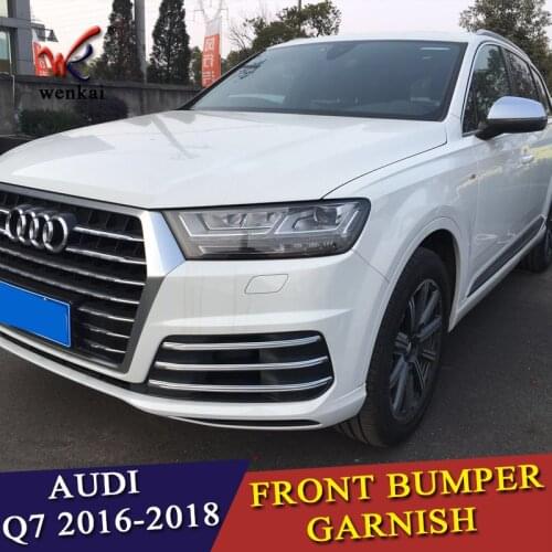 For Audi Q7 2018 front fog lamps cover grille slats car fog lights cover Fog lights decoration strips Car styling Accessories