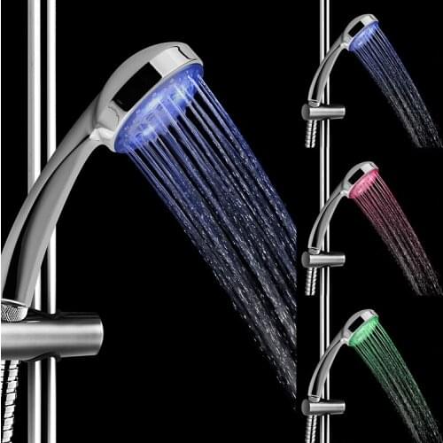 RGB ABS 7 Colors Waterfall Rainfall LED Shower Head Bathroom Handheld Shower Head Sprinkler Spraying Free Shipping 12002181