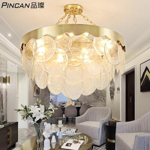 Postmodern light luxury glass chandelier art personality living room bedroom dining room lamp Nordic simple home decoration lamp
