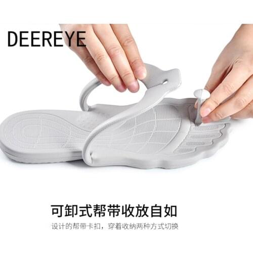 Portable Foldable Summer Beach Flip Flops Woman 2021 Outdoor Bathroom Designer Slides Couple Flat Slippers Sandals New Fashion