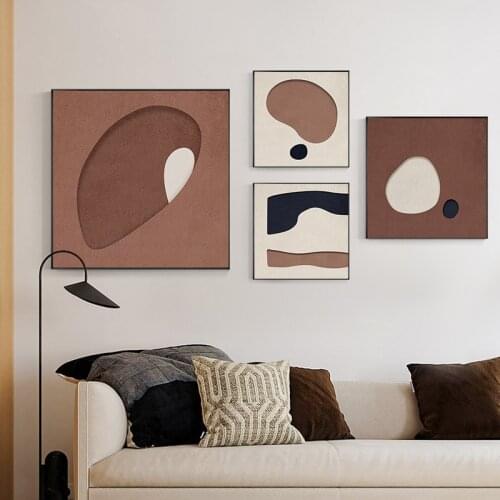 Modern Minimalist Wall Art Poster Print Brown Abstract Canvas Painting Living Room Office Decoration Pictures Nordic Home Decor
