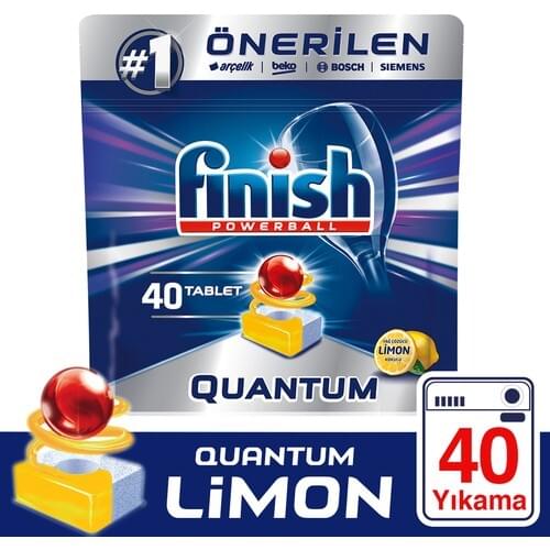 Finish Quantum 40 Tablet Dishwasher Detergent Limon Spaciousness