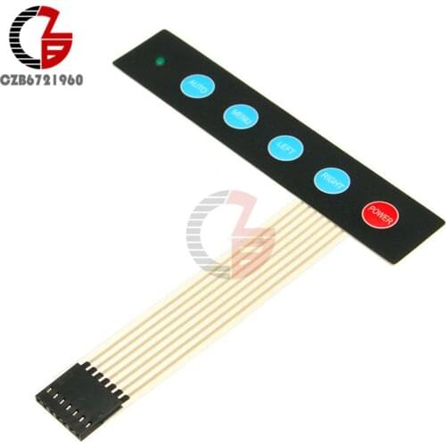 LED 1x5 Matrix Array 5 Key Membrane Switch Keypad Keyboard Menu Auto For Arduino