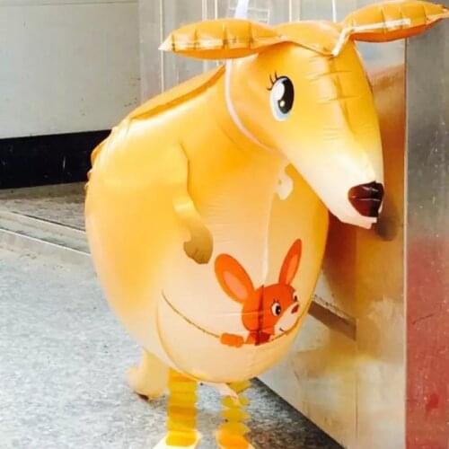 1PC Cute Big Walking Kangaroo Pet Helium Animal Balloon Foil Balloon Party Decorations Kids Toys