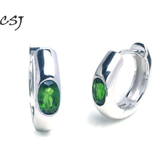 CSJ Fine Jewelry Genuine Natural Ruby 925 Sterling Silver Earrings Women wedding Engagment Party For Gift