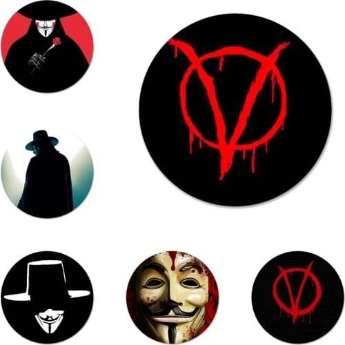 58mm Vendetta cd film Icons Pins Badge Decoration Brooches Metal Badges For Clothes Backpack Decoration