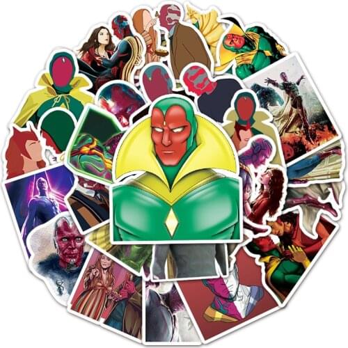 10/50Pcs Marvel Wanda Vision Cartoon Sticker Cool Guitar Skateboard Laptop Luggage Waterproof Graffiti Sticker Kids Stikers Toys