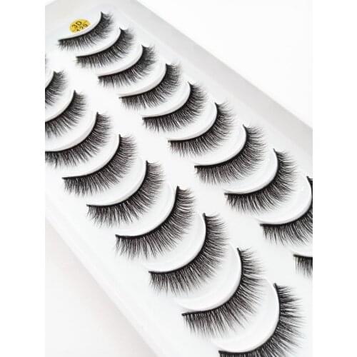 10 Pairs 3D Handmade Fake Eyelashes Natural Long Create perfect eye makeup Thick Daily Makeup Thick Cross Eyelashes Eye Lashe