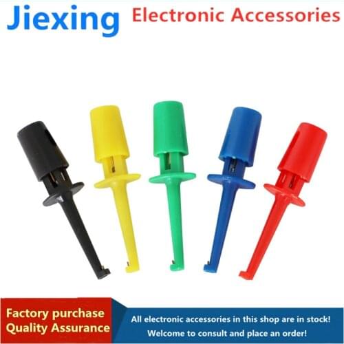 10 Pcs Mini Single Test Hook Clip Test Probe for Electronic Testing IC Grabber Small Size Round Crocodile Clip Hook Test Clip