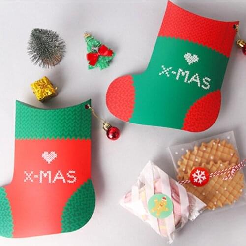 200pcs Christmas gift box creative socks exquisite Christmas Candy Packaging
