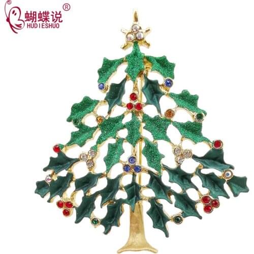 2019 European Christmas Brooches Imported Glaze Enamel Breastpin Christmas Tree Cartoon Mouse Women Gift Jewelry Sweater Brooch