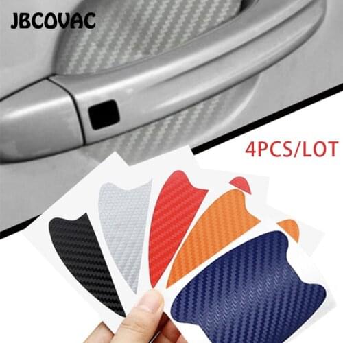 4pcs Car Styling For Universal Auto Door Handle Films Invisible Carbon Fiber Stickers Scratches Resistant Accessories For Toyota