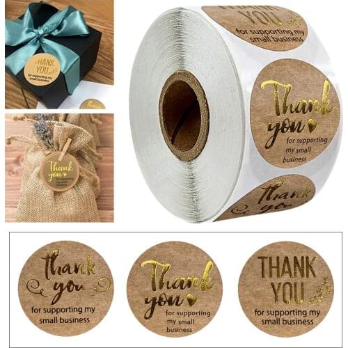 500 Pieces Handmade Thank You Packaging Stickers Round Paper Labels Craft