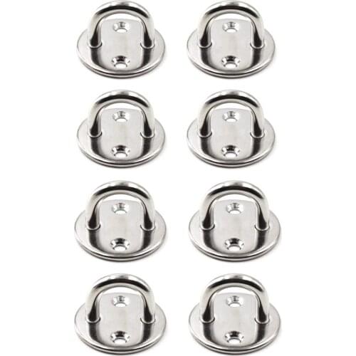 8pcs 8mm Round Eye Pad Plate Stainless Steel 316 Ceiling Wall Mount Hook Heavy Duty Anchor Eye Plate Boat Yoga Swings Hammocks
