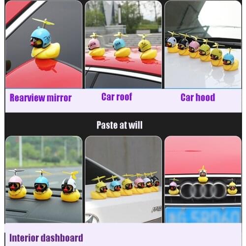 Car Accessories Small Yellow Duck Car Interior Accessories Car Interior And Exterior Broken Wind Duck Rearview Mirror Helmet Dec