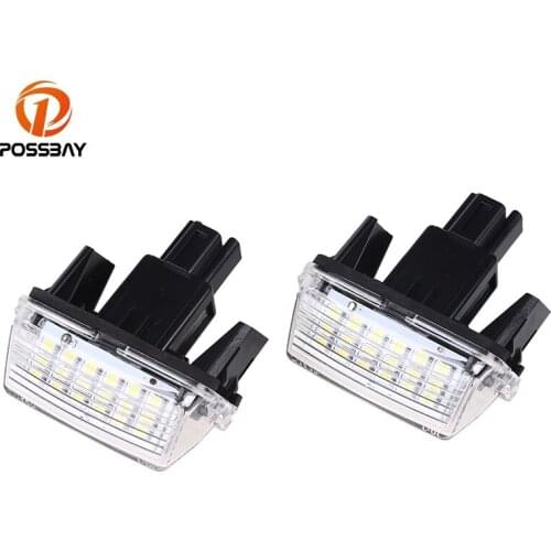 POSSBAY 2Pcs Car LED License Plate Light 12V 18 SMD Number Plate Lamp for 2012 2013 2014 2015 Toyota Camry Rear Lights