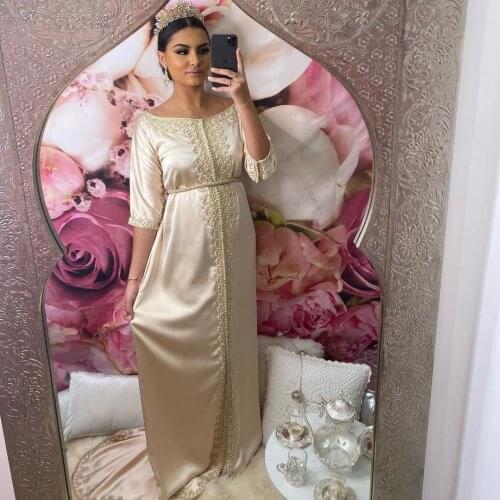 White Elegant Simple Moroccan Caftan Evening Dress A-Line Floor Length Saudi Arabia Formal Special Occasion Prom Dress Plus Size