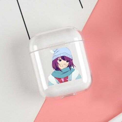 Senjougahara Hitagi Anime Girl Cases For Apple AirPods 1 2 Case Clear Wireless Bluetooth Earphone Case Protective Shell