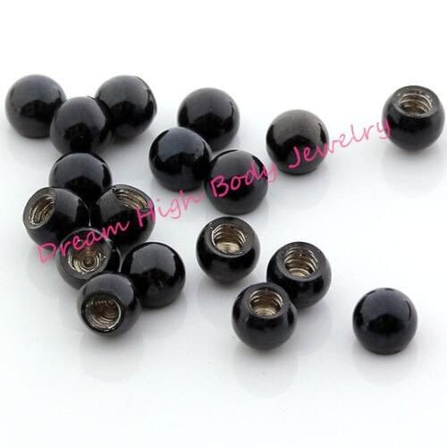Hot Sale Black Ball Round Bead Screw Steel DIY Navel Nose Body Piercing Jewelry Cool Lip Stud Barbell Eyebrw Ring 16G 14G Ball