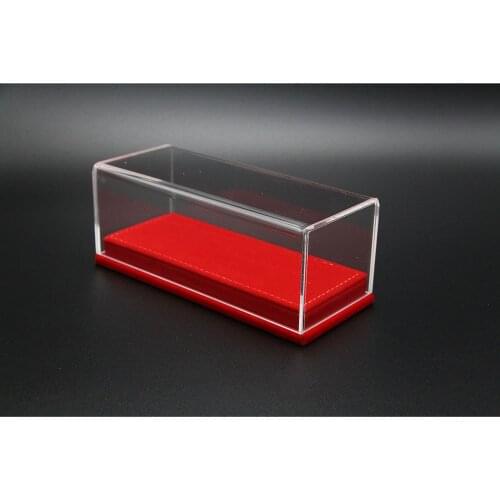 Transparent Acrylic cover Display Case Box with Suede or Pu Leather Colorful Base for show Collection 1/43 Diecast Model car