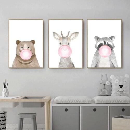 Baby Blowing Bubble Wall Art Picture Posters and Prints Canvas Posters Nursery Room Decoration Decoration Home Painting