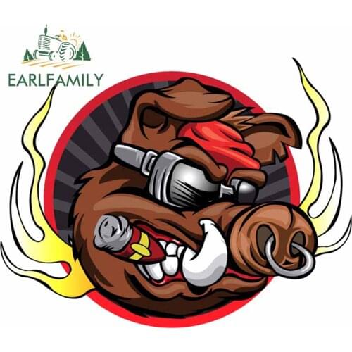 EARLFAMILY 13cm x 10.1cm For Cartoon Animal Fine Decal Sunscreen Car Stickers Scratch-Proof Waterproof Suitable for SUV RV 3D