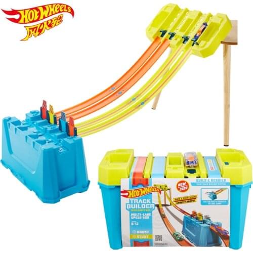 Hot Wheels Track Builder Unlimited Multi-Lane Speed Box Set Acceleration Car Toy Educational Building Hotwheels Model Gift