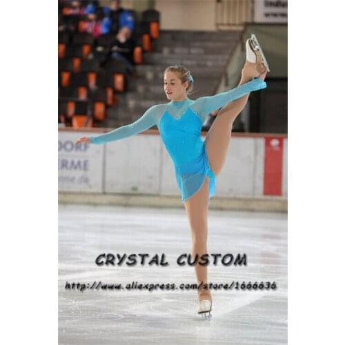 Custom Figure Skating Dresses For Girls Fashion New Brand Competition Children Ice Figure Skating Dresses Crystal DR3818
