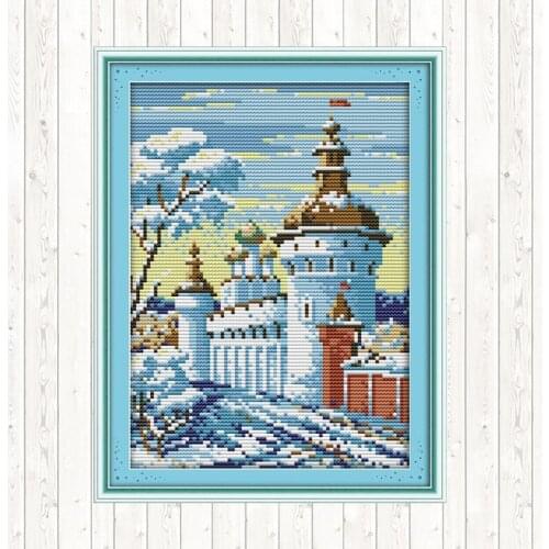 Joy Sunday Cross Stitch Set Aida 14ct Fabric for Embroidery DMC Cotton Thread DIY for Needlework Crafts Counted Printed Canvas