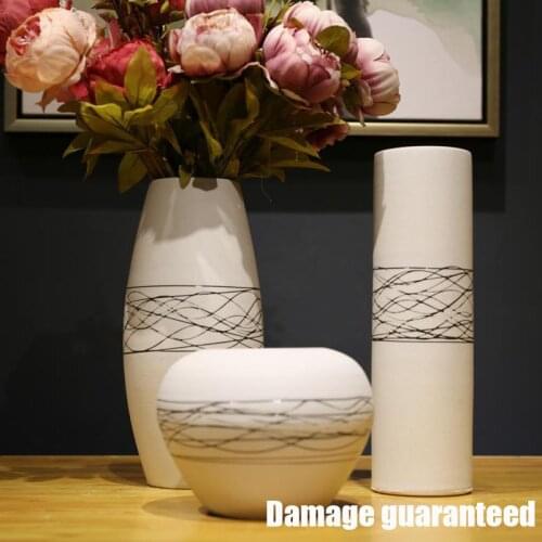 Chinese Style Ceramic Vase Handpainting Line Flower Arrangement Hydroponic Accessories Modern Home Decoration Crafts