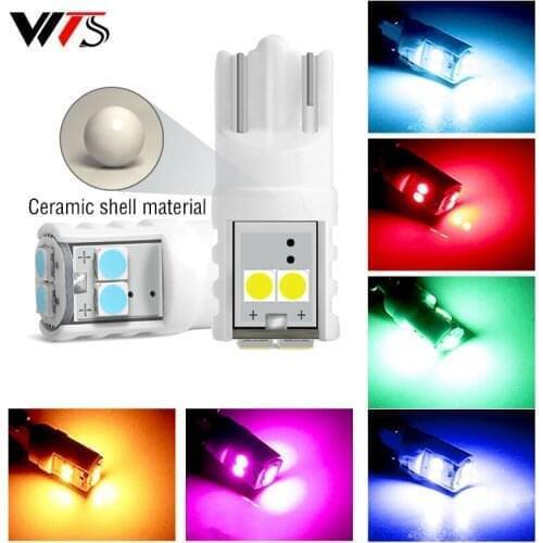 2Pcs Ceramic T10 Canbus W5W 168 194 LED Bulbs 3030 SMD Car Trunk Dome Reading Lamp License Plate Light Clearance 6000K White 12V