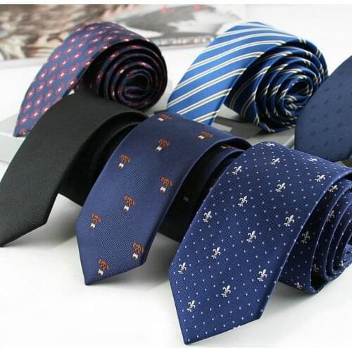 New Classic Blue Silk Ties for Men 6cm Sky Blue Narrow Neckties for Formal Dresses Business Wedding Accessories