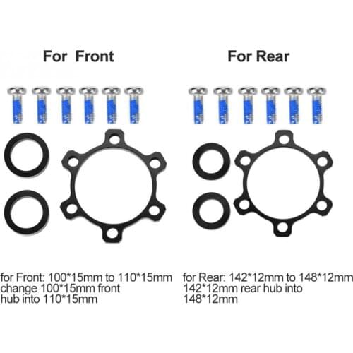 Bike Hub Adapter Conversion Kit 100x15mm Front Hub Into 110*15mm Rear 142x12mm to 148x12mm Bike Hub Convert Fork